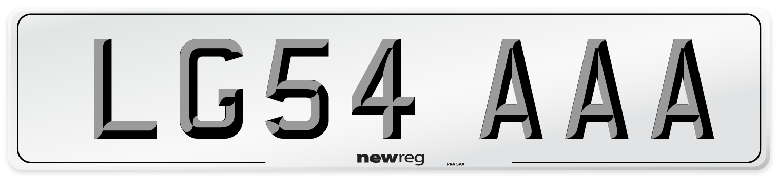 LG54 AAA Number Plate from New Reg